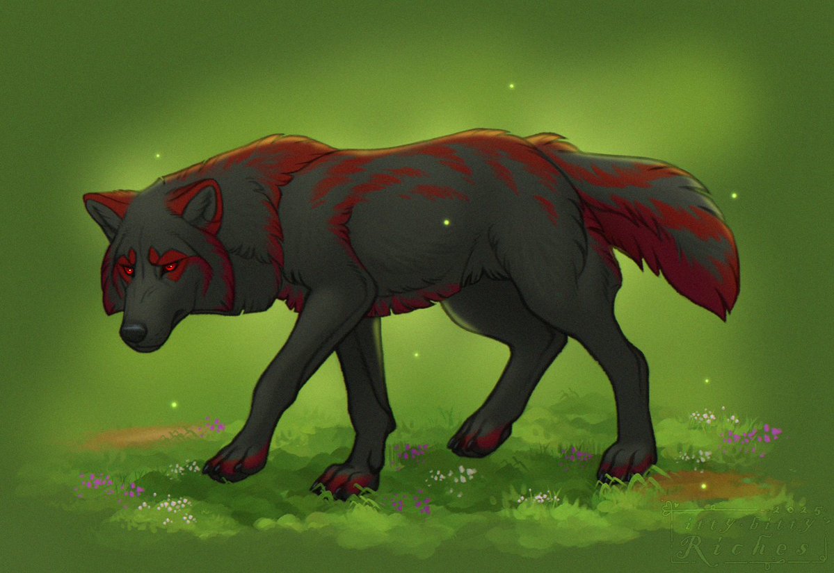 IttyBittyRiches's tweet image. ✨Alrighty, I promised you lot a timelapse and here it is~! ✨
For context it was something done for a friend of one of his characters, who's a grumpy wolf! Please enjoy the process and the finished thing!