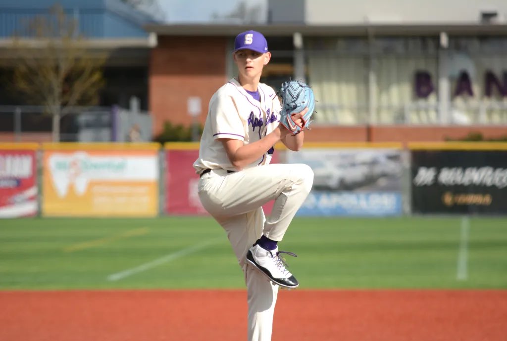 The Padres select Kruz Schoolcraft! 

Fastball: 60 Slider: 60 Changeup: 55 Control: 50 Overall: 55

Kruz Schoolcraft is a very lengthy left-hander standing at 6’8. His fastball sits in the low-mid 90’s but tops around 98 MPH. Scouts say his fastball at times plays “straight”, but