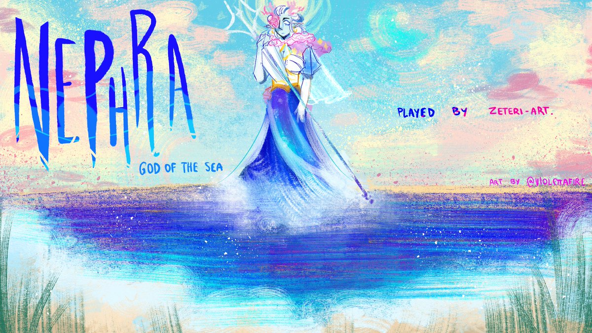 Their unstoppable waves could sink any Empire. Luckily, Nephra, God of the Sea, represents the Pantheon of Life.

Nephra is portrayed by the talented <a href="/zeteri_art/">zeteri</a> 

Watch them yourself. 
19/07/2025
#ArcadiaStudios