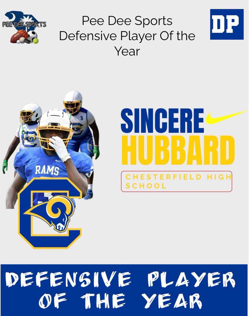 Sincere Hubbard (@sincerehubbard3) on Twitter photo #AGTG thankful for been named Pee Dee defensive player of the year!!!!! <a href="/Coach_Jolly/">Nick Jolly</a> <a href="/CoachDixon11/">Nick Dixon</a> <a href="/Coach_Caskey/">Adam Caskey</a> <a href="/CoachDMoon54/">Dillon Moon</a> <a href="/peedeesportss/">Pee Dee SC High School Sports Page</a> <a href="/PrepRedzoneSC/">Prep Redzone South Carolina</a> #AGTG thankful for been named Pee Dee defensive player of the year!!!!! <a href="/Coach_Jolly/">Nick Jolly</a> <a href="/CoachDixon11/">Nick Dixon</a> <a href="/Coach_Caskey/">Adam Caskey</a> <a href="/CoachDMoon54/">Dillon Moon</a> <a href="/peedeesportss/">Pee Dee SC High School Sports Page</a> <a href="/PrepRedzoneSC/">Prep Redzone South Carolina</a>
