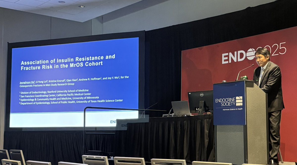 JoyYWu's tweet image. Congratulations to @StanfordEndo Visiting Scholar Jeonghoon Ha on a terrific talk at #ENDO2025. Looking forward to ongoing collaborations!