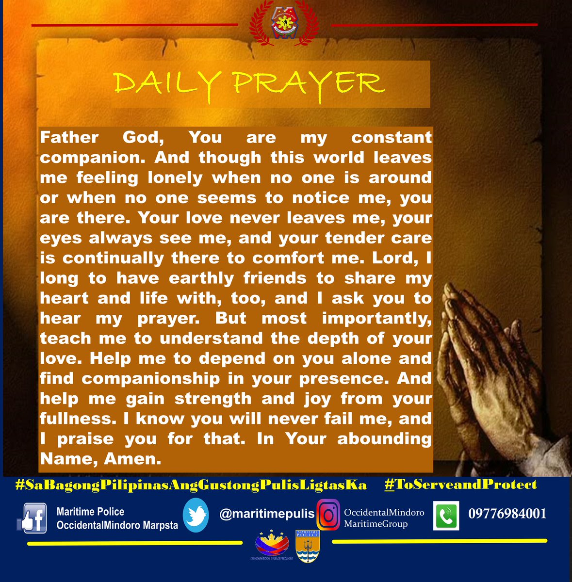 maritimepulis's tweet photo. DAILY PRAYER
July 14,2025

#BagongPilipinas
#ToServeandProtect
#SaBagongPilipinasAngGustongPulisLigtasKa
#ByLandAndSeaWeOvercome https://t.co/G1wiu8sTwe