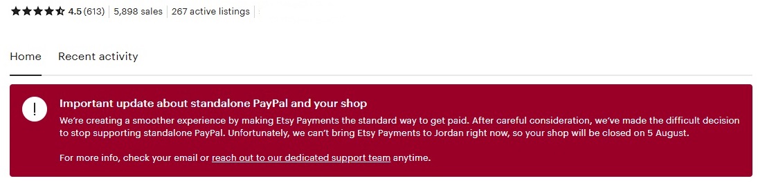 Hmodh2021's tweet photo. @NYSHumanRights After 8 years of selling on Etsy and reaching 6000 sales, my store was suddenly closed due to @Etsy discontinuing @PayPal. Even though I have a verified @Payoneer account, which is accepted for sellers in other countries, Etsy refused to let me use it as an alternative #Etsy #USA https://t.co/jRZLqZWooI