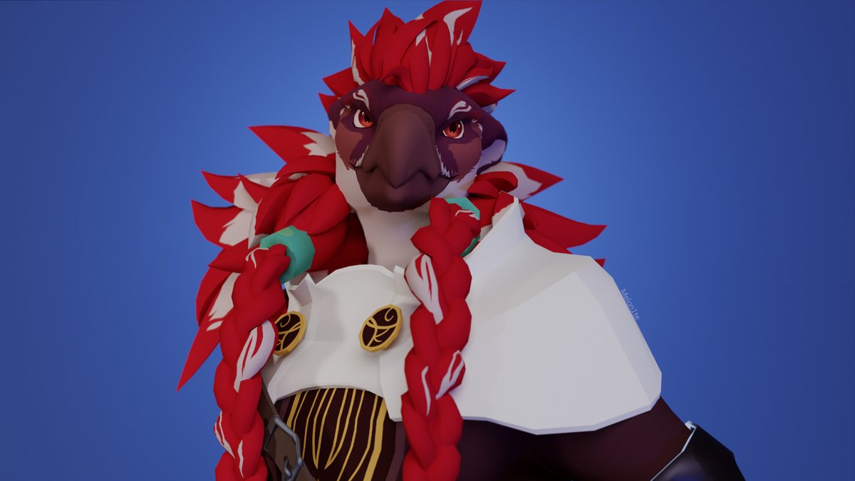 Melon1te's tweet image. A custom Biridious for Teebs! Featuring custom hair, tail fluff and detailed clothing!
Base by Tokyozilla
#render #vrchatfurry