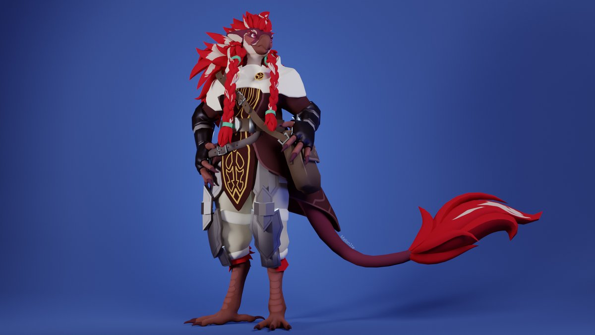 Melon1te's tweet image. A custom Biridious for Teebs! Featuring custom hair, tail fluff and detailed clothing!
Base by Tokyozilla
#render #vrchatfurry