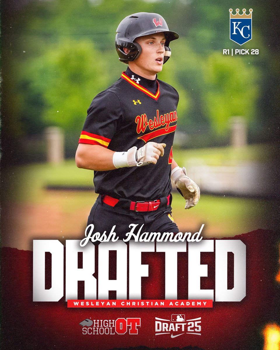 Josh Hammond's storybook senior season ends with being selected as the 28th overall pick in the 2025 Major League Baseball Draft.

Wesleyan Christian's 18U Gold Medalist and NCISAA state champion is heading to the Kansas City Royals.

Read more: highschoolot.com/story/wesleyan…
