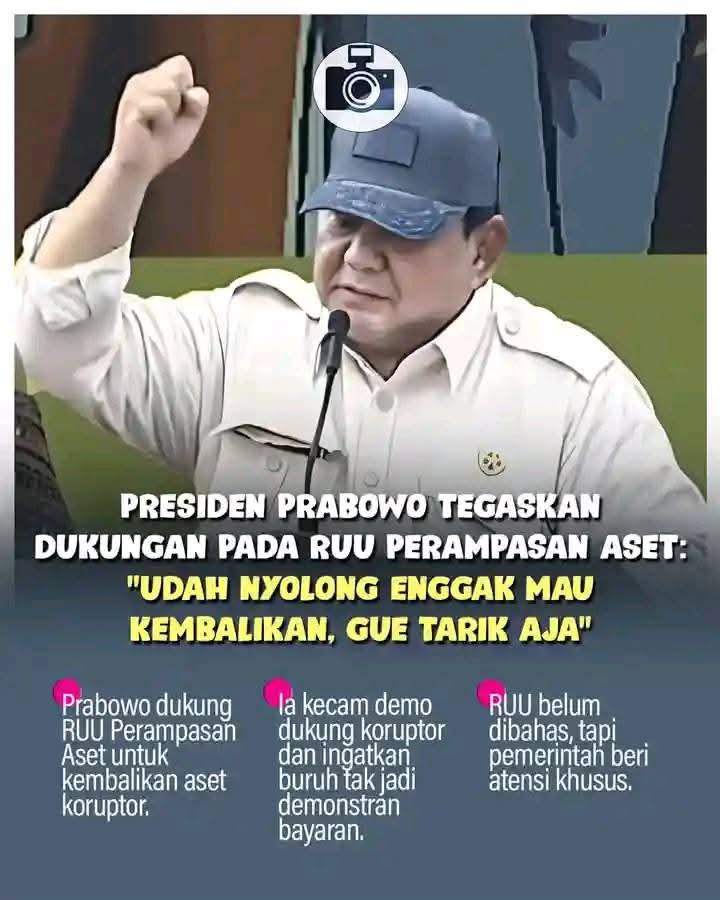 baronben_'s tweet photo. Tekad berantas korupsi, Presiden Prabowo tegaskan dukungan pada RUU Perampasan Aset #berantaskorupsi https://t.co/9RIs3WNcI0