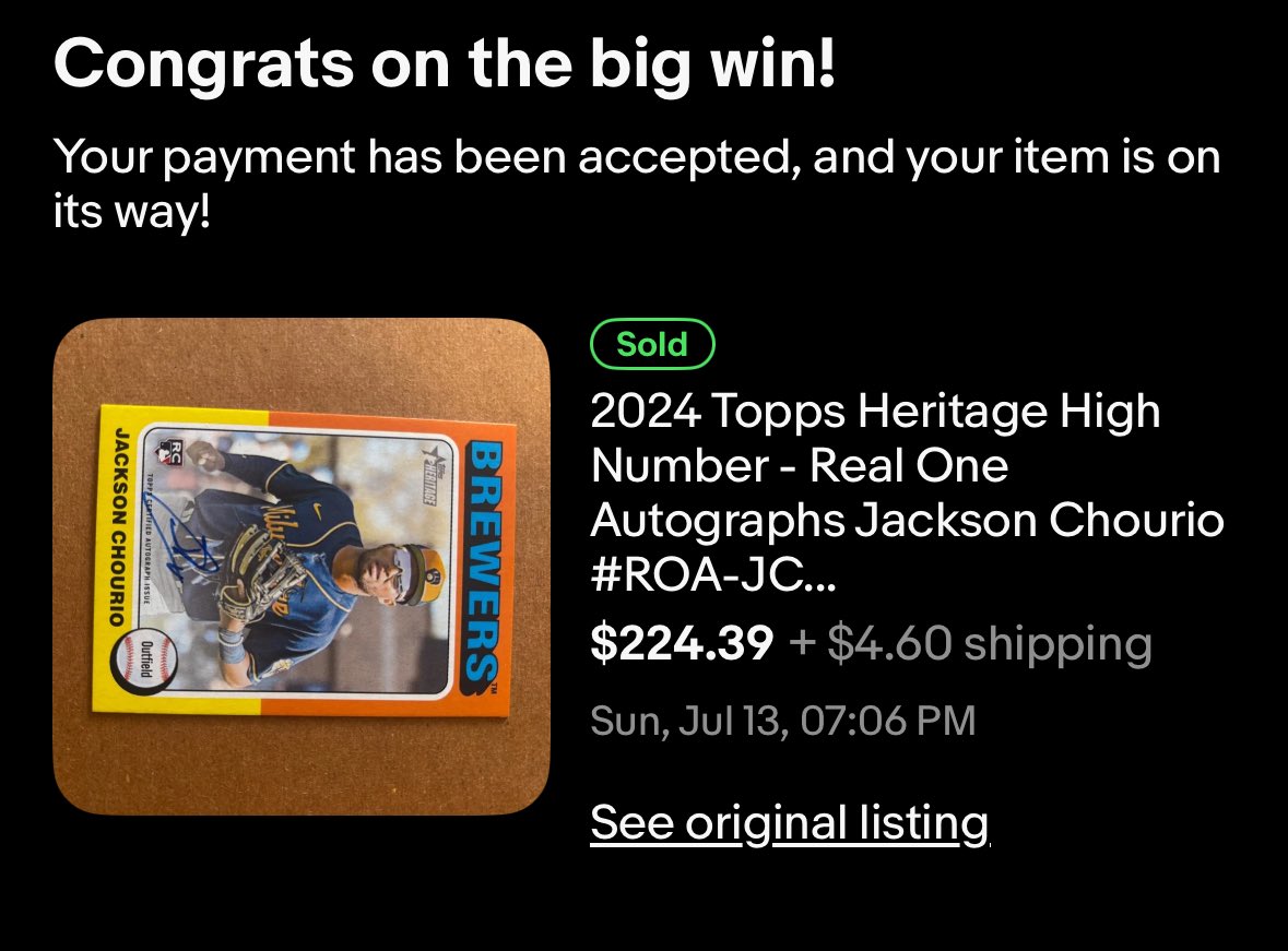 Another one inbound! Hit me up if you have this auto for sale. Goofy sideways pic eBay listing 😂