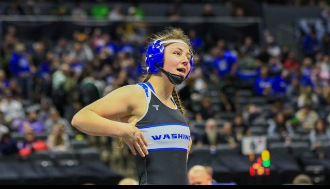WASHMOWRESTLING's tweet image. Making more history! Maggie Ortmann becomes a 2x Fargo All American with a 7th place finish today. Maggie concludes her high school career as a 2x State Medalist, 2x Fargo All American, GAC Central Wrestler of the Year and WHS Girls All time wins and falls record holder