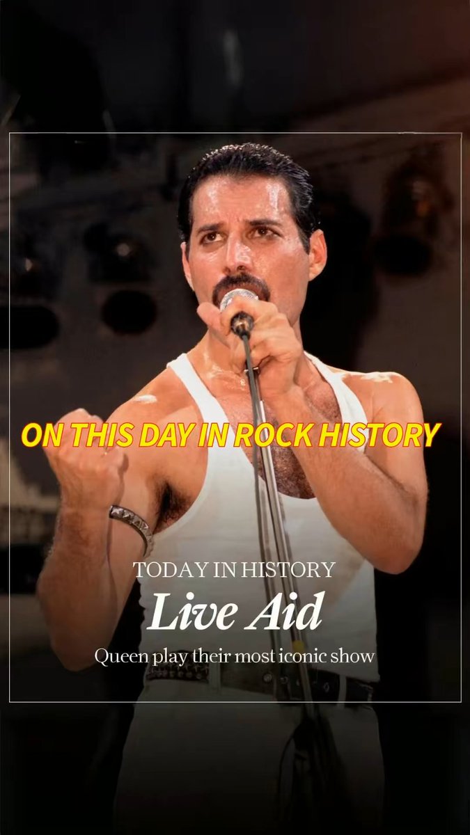 On July 13, 1985, Queen took the stage at Live Aid and delivered a 21 min masterclass in rock performance that redefined their legacy. With Freddie Mercury commanding the crowd like a born showman, they powered through hits like “Bohemian Rhapsody,” and more. #LiveAid40