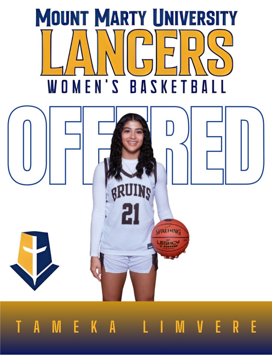 Tameka Limvere (@tamekalimvere) on Twitter photo Following an amazing conversation with <a href="/Coach_Bertram/">Allan Bertram</a>, <a href="/JD_the_GA/">Coach H</a>, and the coaching team, I'm thrilled to announce that I've been offered the opportunity to play at Mount Marty University! Thank you for the opportunity. <a href="/MMULancersWBB/">Mount Marty Women’s Basketball</a>. #GoBruins Following an amazing conversation with <a href="/Coach_Bertram/">Allan Bertram</a>, <a href="/JD_the_GA/">Coach H</a>, and the coaching team, I'm thrilled to announce that I've been offered the opportunity to play at Mount Marty University! Thank you for the opportunity. <a href="/MMULancersWBB/">Mount Marty Women’s Basketball</a>. #GoBruins