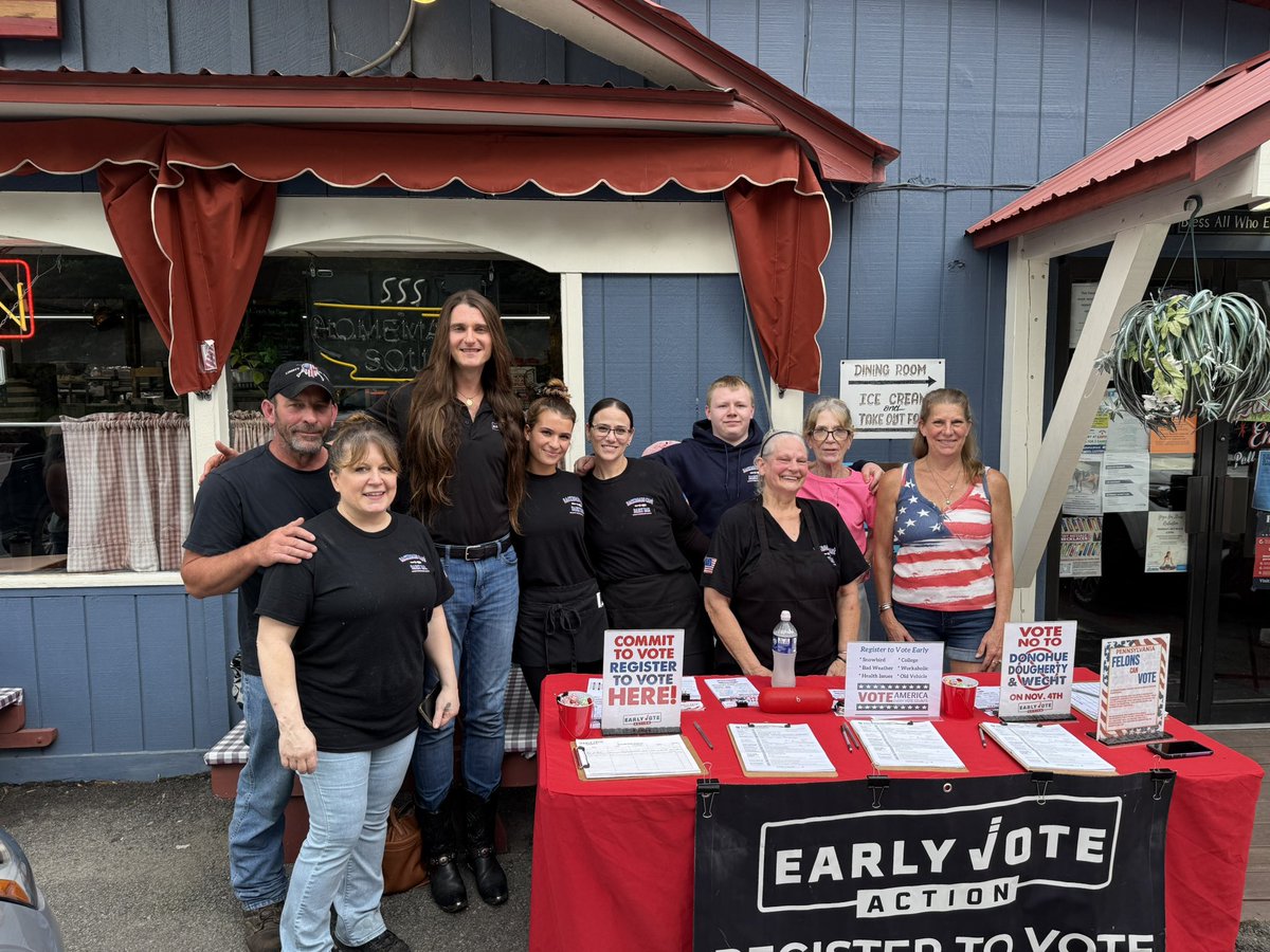 Thank you to the Backroads Cafe for allowing us to register voters at their restaurant in Newfoundland, PA. 

This is a family-owned business in Wayne County, Pennsylvania. 

📍Backroads Cafe &amp; Dairy Bar
      1048 Main Street