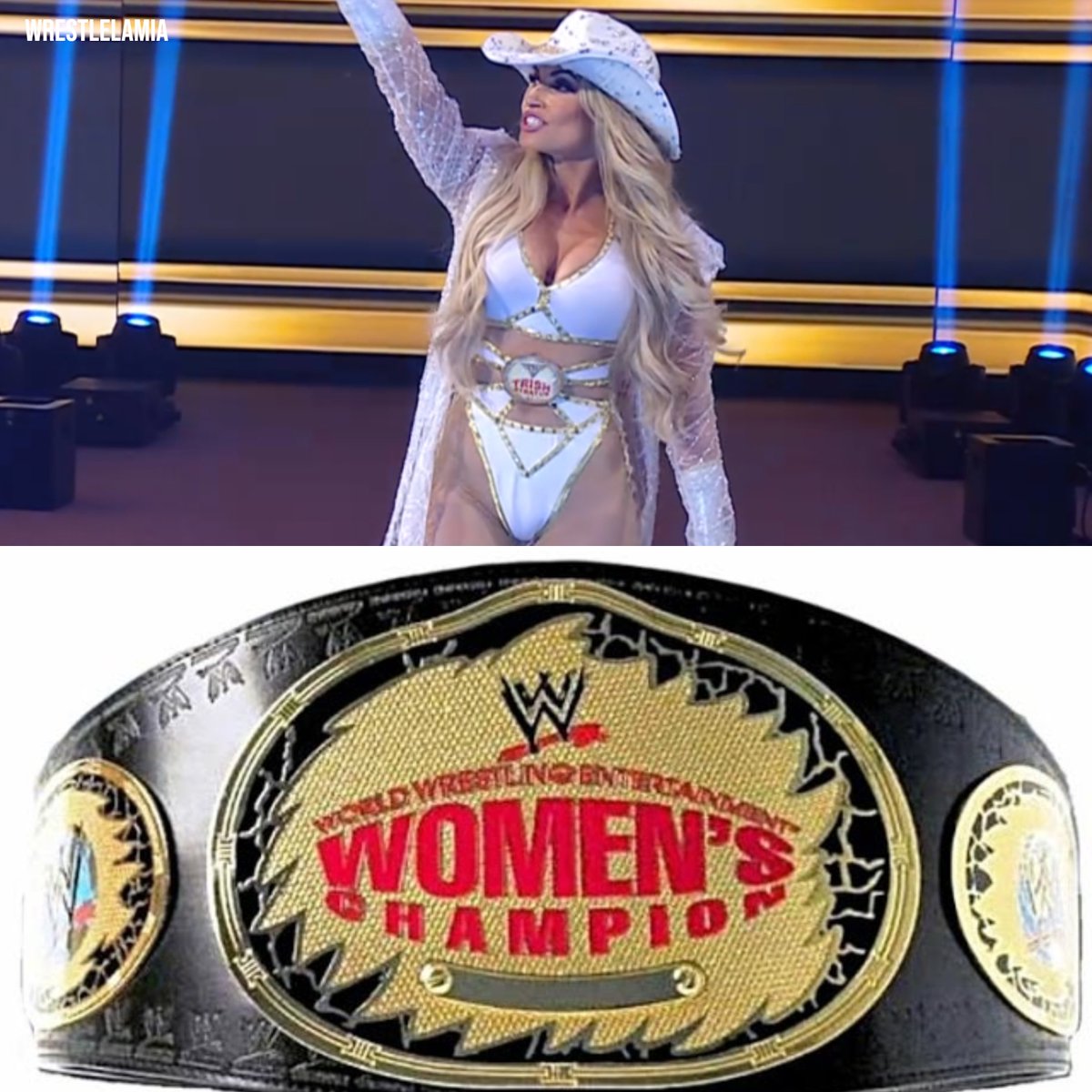 Trish Stratus paying homage to the OG WWE Women's Championship 🔥

#WWEEvolution