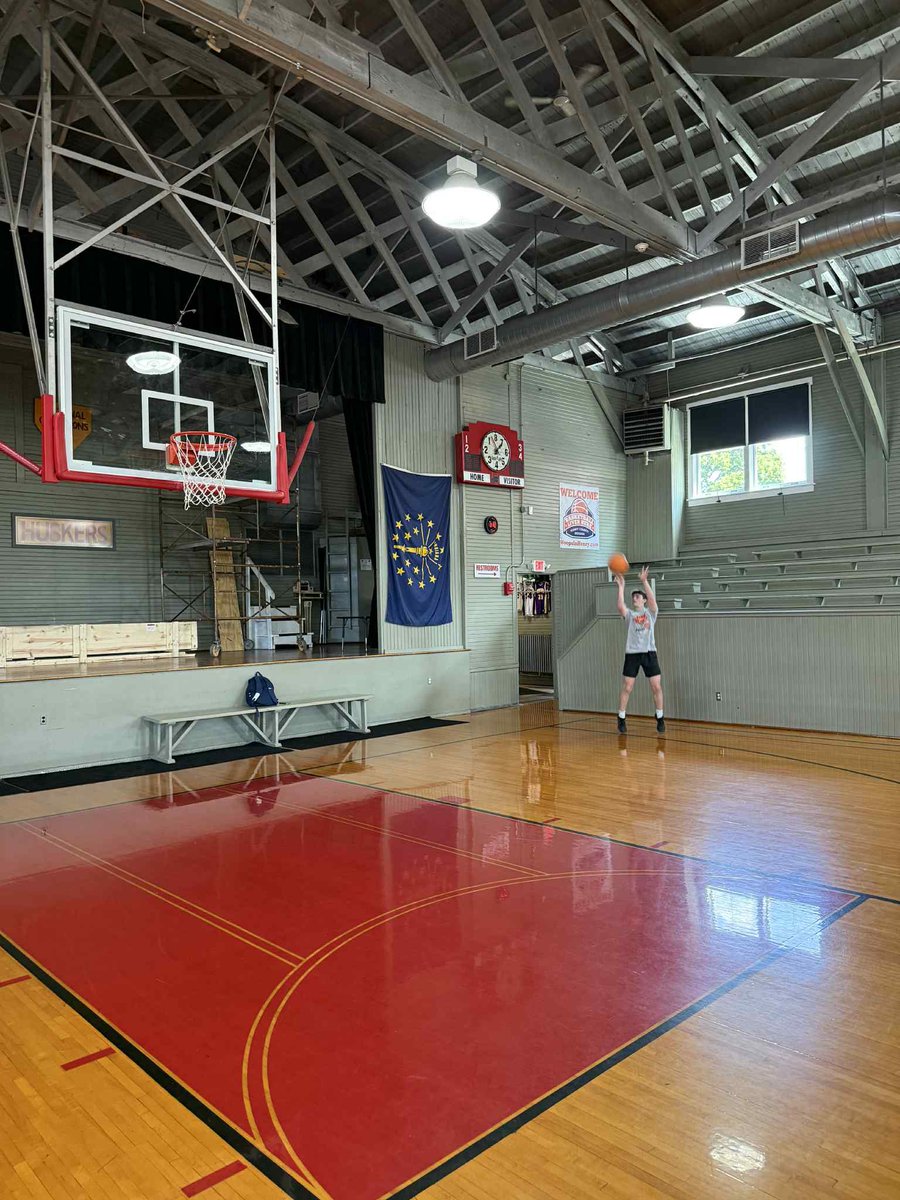 Check this out! Senior Wildcat Benji Bates got a chance to get some shots up the the historic Hoosier Gym in Knightstown, Indiana this weekend! This gym served as the home court for the Hickory Huskers in the 1986 film Hoosiers! 🏀