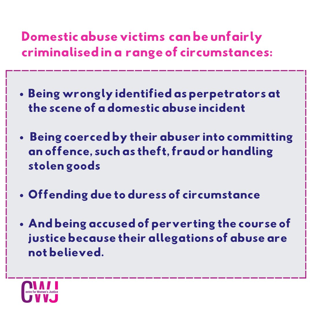 At least 57% of women in prison &amp; under community supervision are victims of domestic abuse. 

Research by us &amp; others shows, for many of these women, their offending or alleged offending results from their experience of abuse

ow.ly/PeFx50QhZHA