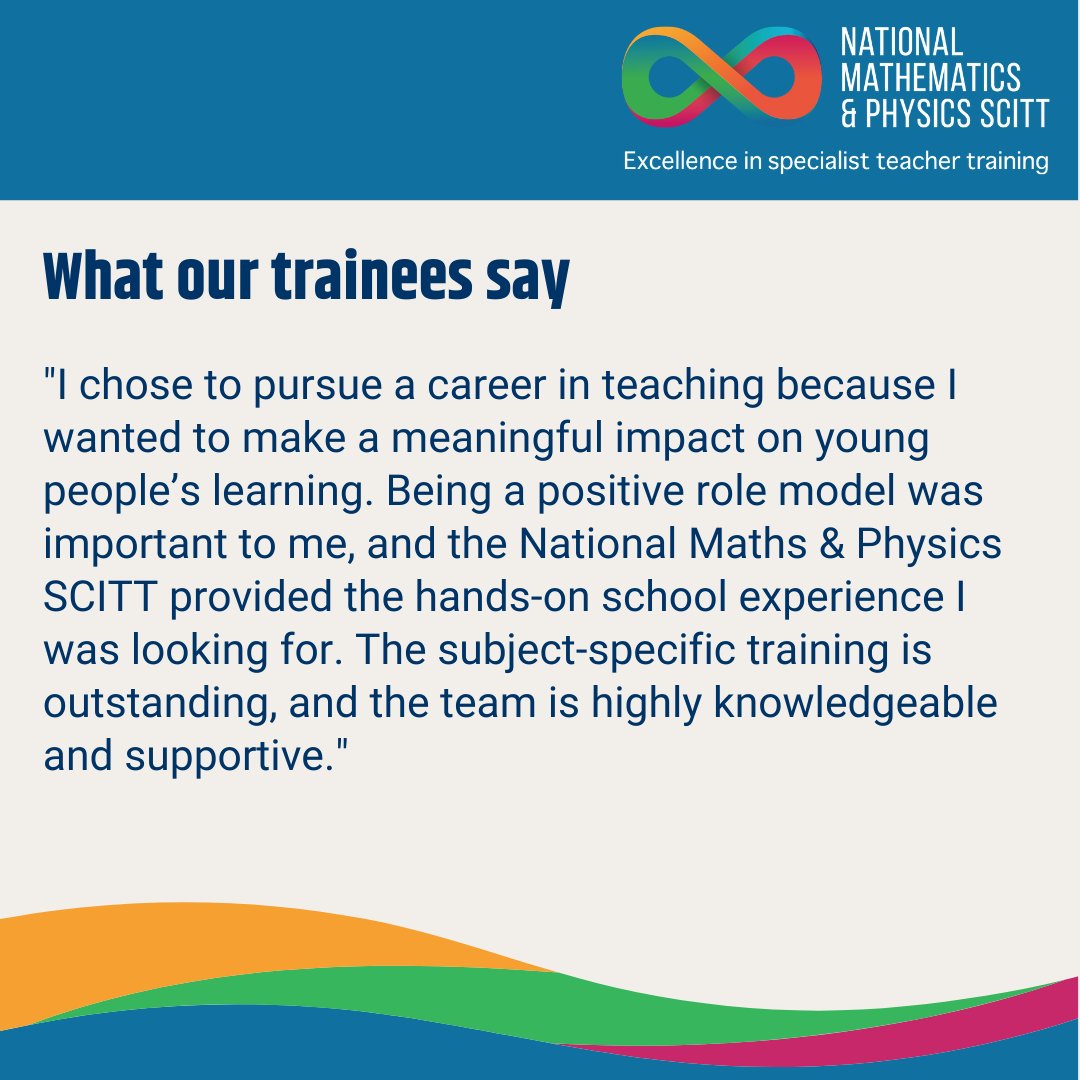 We can’t wait to welcome our new trainees next month! 🎉Here’s what one of our past trainees had to say about their experience with us 👇 #teachmaths #teachphysics #newcohort