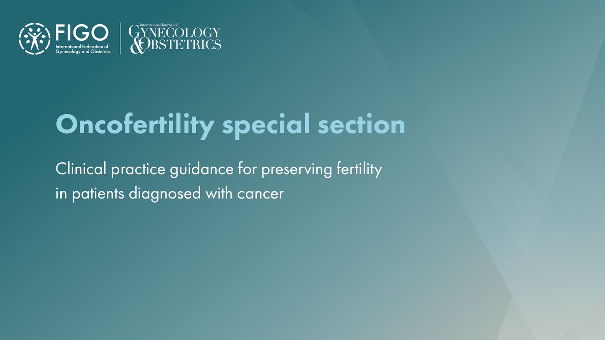IJGOLive's tweet image. Read our latest special issue from the @FIGOHQ Committee on Reproductive Medicine (REI), which offers best practice guidance on fertility preservation in cancer patients &amp;amp; survivors. 

🔗obgyn.onlinelibrary.wiley.com/doi/toc/10.100…