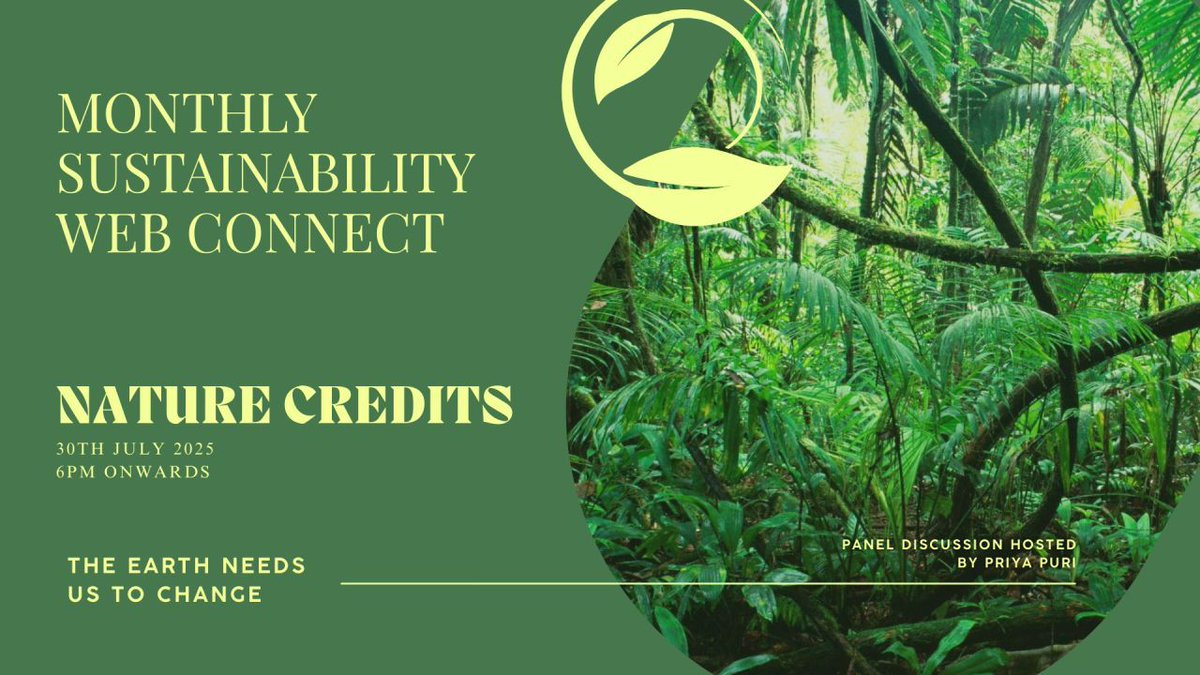 studysustainhub's tweet image. Calling all changemakers! Join the Monthly Sustainability Web Connect by Priya Puri on July 30. 

Let’s build real solutions from the ground up.

📅 30 July | 🕔 5PM | 📍 Online

🔗 Register now: buff.ly/kbRn2MV 

#SustainabilityConnect #WebEvent #GreenLeadership…