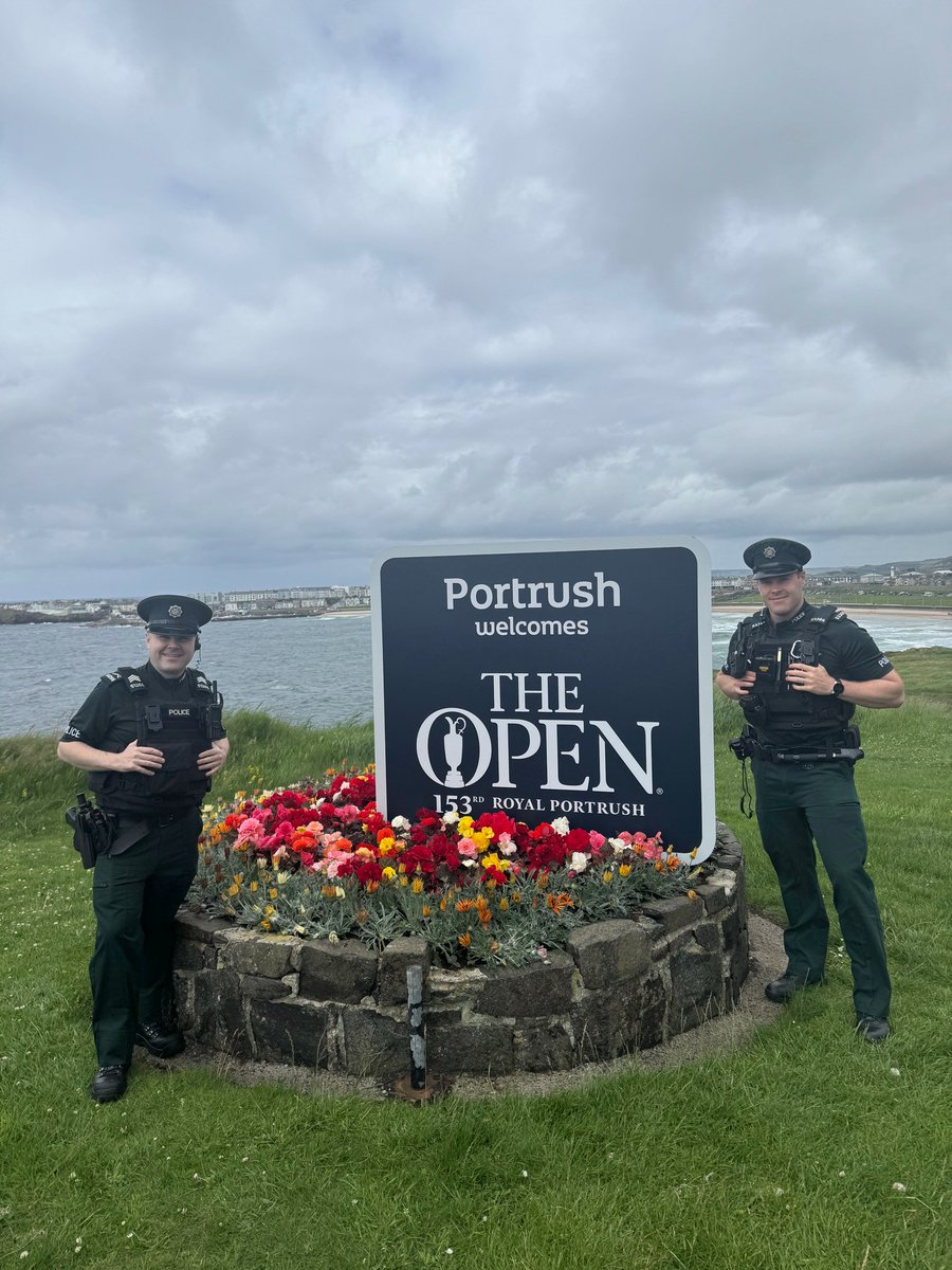 PSNICCGDistrict's tweet image. Today is the day!
The 153rd Open returns to Royal Portrush.
Our officers are on the ground to keep everyone safe. Need help? Just ask. Be alert, trust your instincts and report anything suspicious to officers or stewards.
Together we’ve got it covered.
#TheOpen