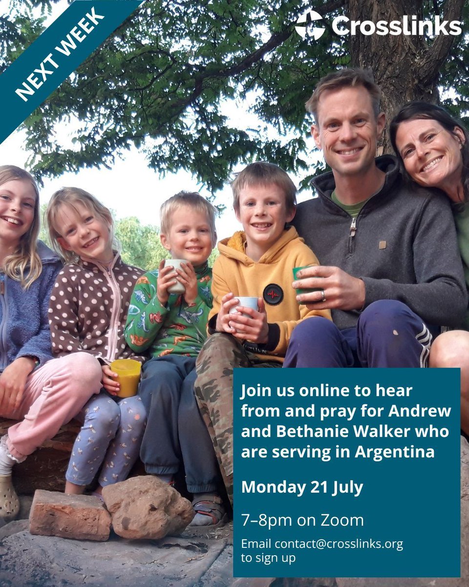 🙏🏼Please join us to pray for Andrew and Bethanie who lead a small Anglican church in Mendoza, Argentina. 

🌎Before they moved to the city in Jan 2020, the church had been without a full-time pastor for 13 years. 

➡️Call the office for the Zoom link!