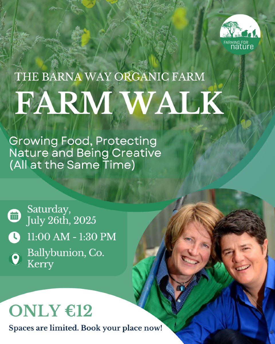 farmfornature's tweet image. 🌿 Join Lisa & Rena on Saturday, July 26th at 11AM near Ballybunion, Co. Kerry for a unique Farm Walk!
Discover 4 hectares of native woodland, wildlife-rich habitats, and community-driven, low-impact farming. 🦉🌳🌱
🎟️ €12 · Book now! f.mtr.cool/tksqhefrdv
#FarmWalks2025