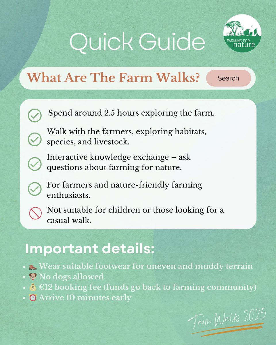 farmfornature's tweet image. 🌿 Join Lisa & Rena on Saturday, July 26th at 11AM near Ballybunion, Co. Kerry for a unique Farm Walk!
Discover 4 hectares of native woodland, wildlife-rich habitats, and community-driven, low-impact farming. 🦉🌳🌱
🎟️ €12 · Book now! f.mtr.cool/tksqhefrdv
#FarmWalks2025