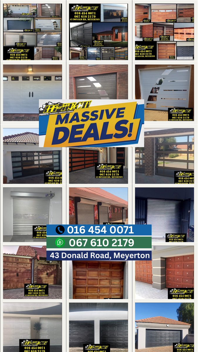 Hi_Techproject's tweet image. Garage door problems? We’ve got the fix 🔧
Repairs, motors, aluminium doors & roller shutters — done right!
📞 016 454 0071 | WhatsApp: 067 610 2179
#HiTechGarageDoors #MeyertonBusiness #GarageDoorRepairs