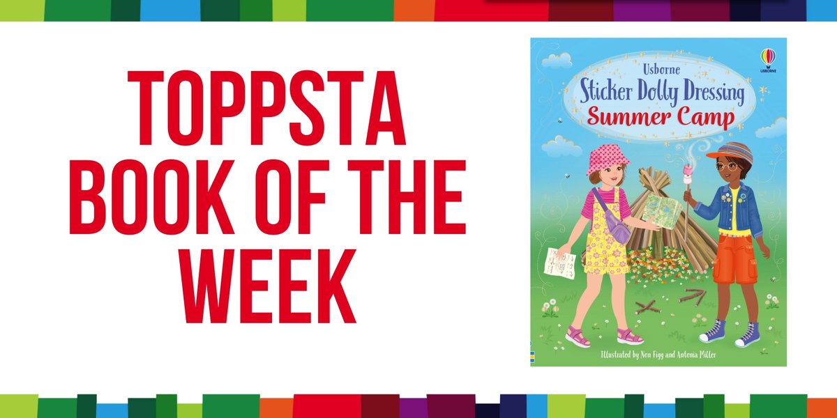 toppsta's tweet image. 📚 Children's Book of the Week GIVEAWAY! 📚
Our Book of the Week is Sticker Dolly Dressing: Summer Camp – a new fun-filled activity book from @usborne that's perfect for keeping kids busy this summer!
With over 200 stickers and 12 colourful scenes, this new book in the…