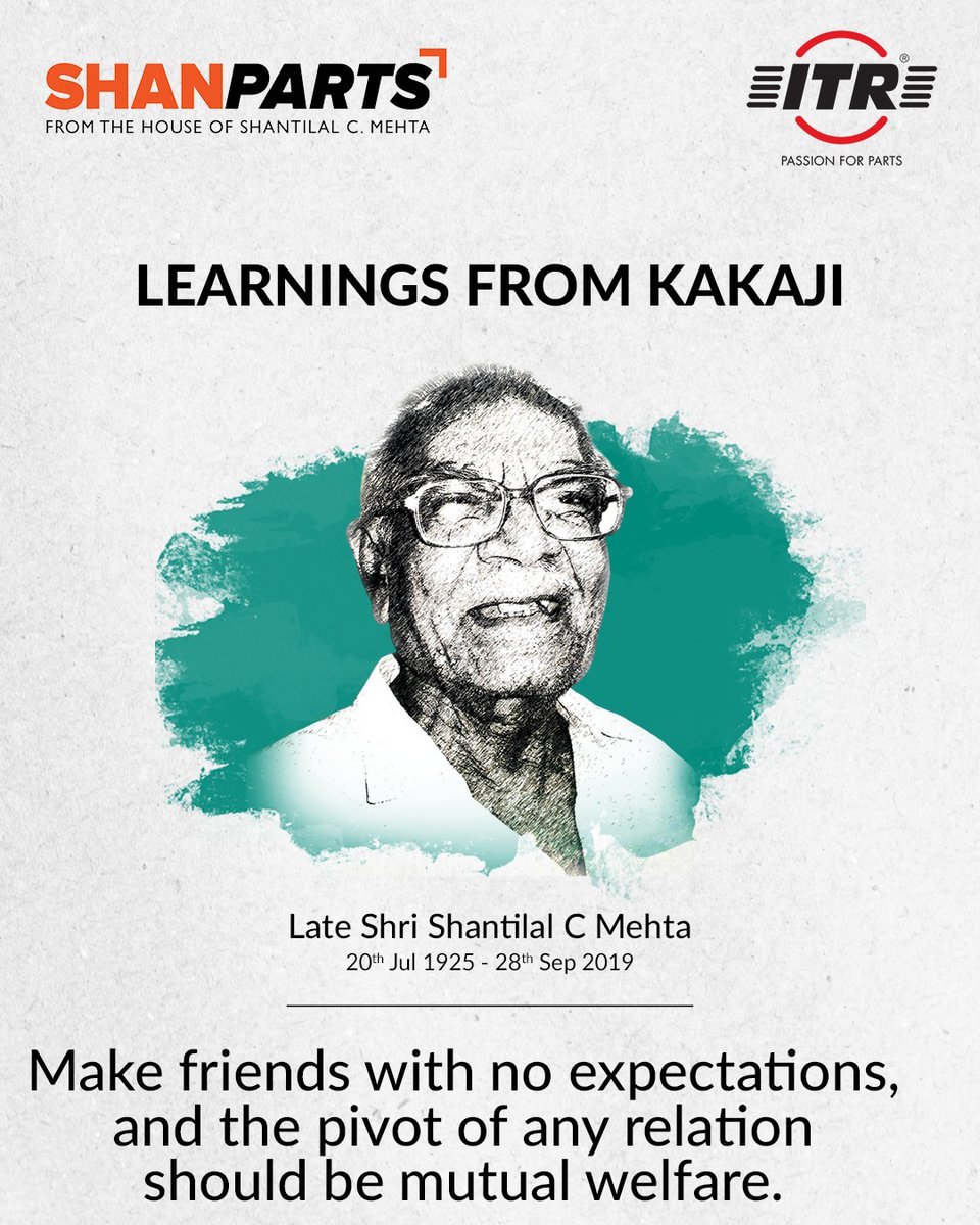 ItrIndiaPvtLtd's tweet photo. True friendship, Kakaji believed, blooms without the burden of expectations.
A quiet reminder that trust grows strongest when it’s freely given.
More to come as we remember 100 years of wisdom.

#ShanPartsFoundersDay #Since1947
#IntegrityInEverythingWeDo #ValuesWeValue https://t.co/K8IRdMA0H7