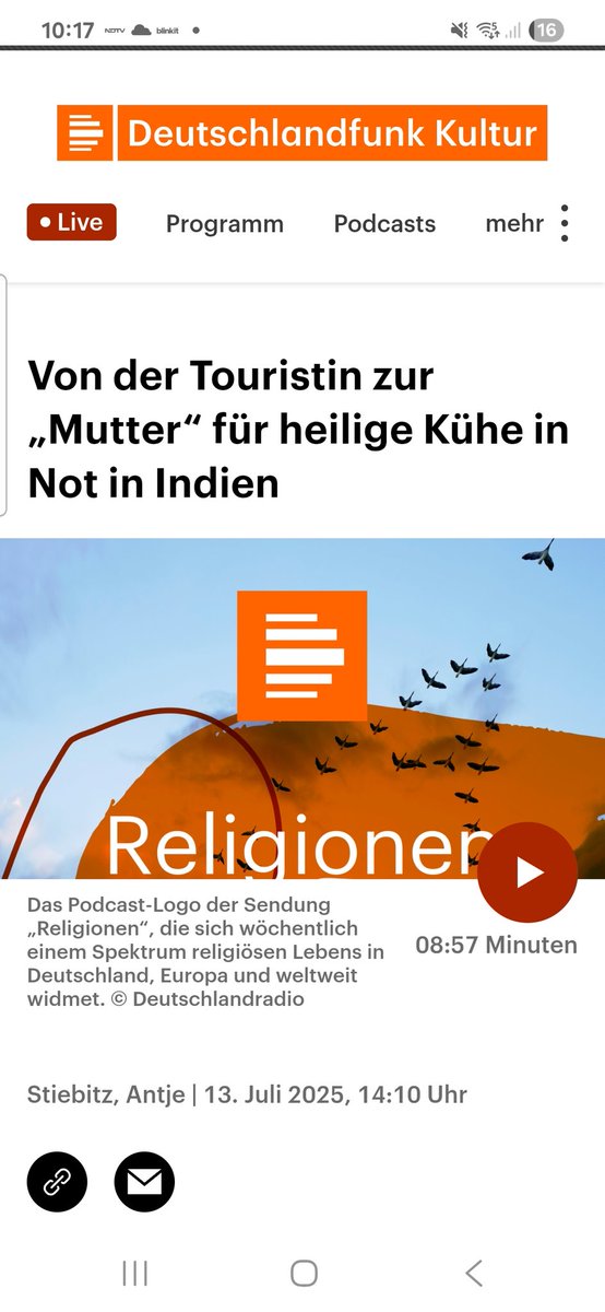 Friederike Irina Bruning, alias Sudevi Mataji, lebt seit Jahrzehnten in Indien. Sie hat dem Leben entsagt und es Kühen gewidmet. Der Lebensweg einer starken Frau. Mein Radio-Feature auf Dfunk-Kultur:

deutschlandfunkkultur.de/von-der-touris…

#Radhakund 
#RadhaSurabhiGaushala 
#weltreporter