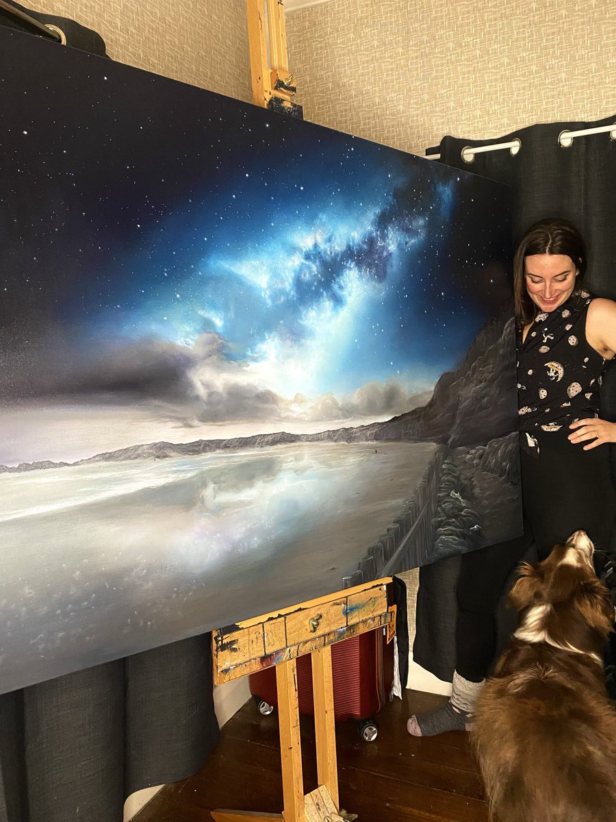 Cathrinmachin's tweet image. The Milky Way over a beach in Australia