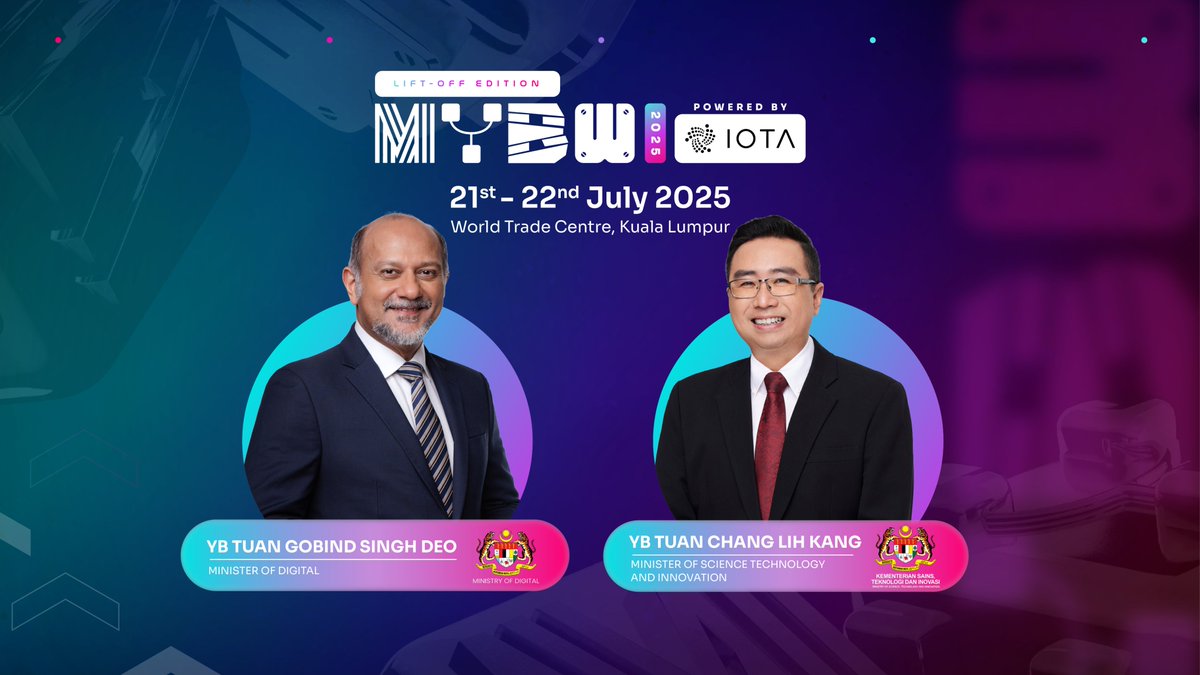 🇲🇾 Malaysia Blockchain Week 2025 is proud to welcome the support of key Malaysian ministries driving digital and technological innovation.

We are honoured to be graced by the presence of:

🔹 YB Tuan <a href="/GobindSinghDeo/">Gobind Singh Deo 🇲🇾</a>, Minister of Digital
🔹 YB Tuan <a href="/changlihkang/">Chang Lih Kang</a>, Minister of