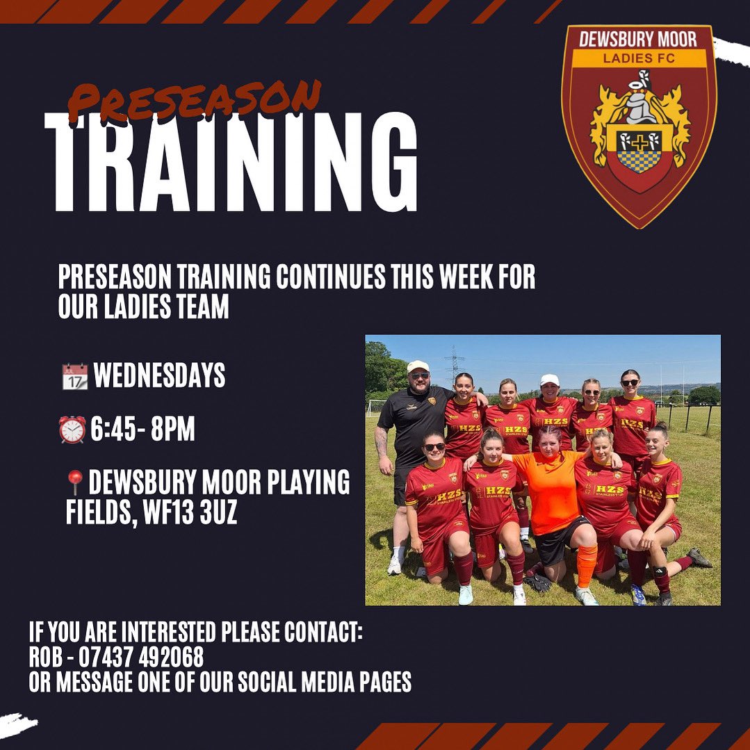 Preseason training continues this Wednesday for our Ladies team! We are still on the look out for players for the 2025/26 season. If you are interested in joining please get in contact ⚽️