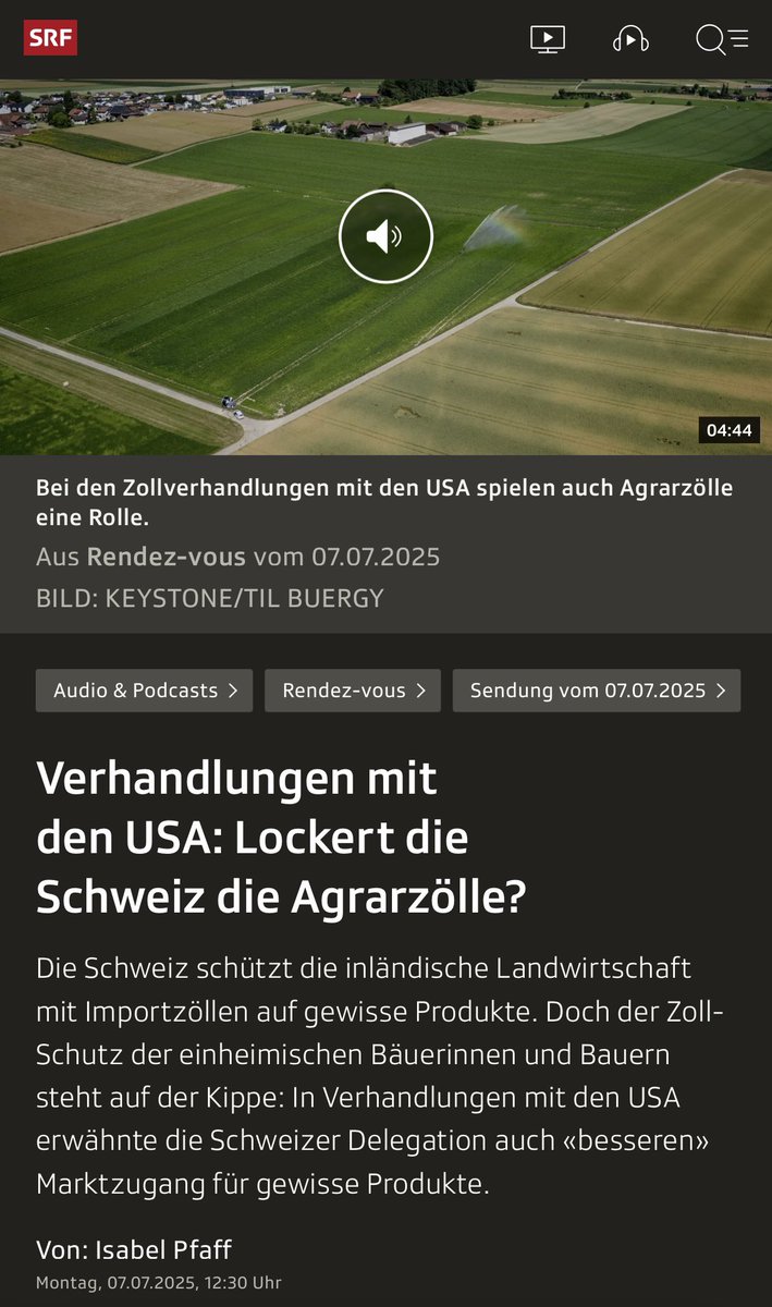 RobertFinger1's tweet image. Kurzes Interview im SRF-Radio zum Thema Agrarzölle der Schweiz 

Auch komparative Vorteile sind für Effekte tieferer Zölle (und ihre Akzeptanz) entscheidend. Erfahrungen aus dem Käsefreihandel lassen sich nicht auf alle anderen Produkte übertragen

srf.ch/audio/rendez-v…
