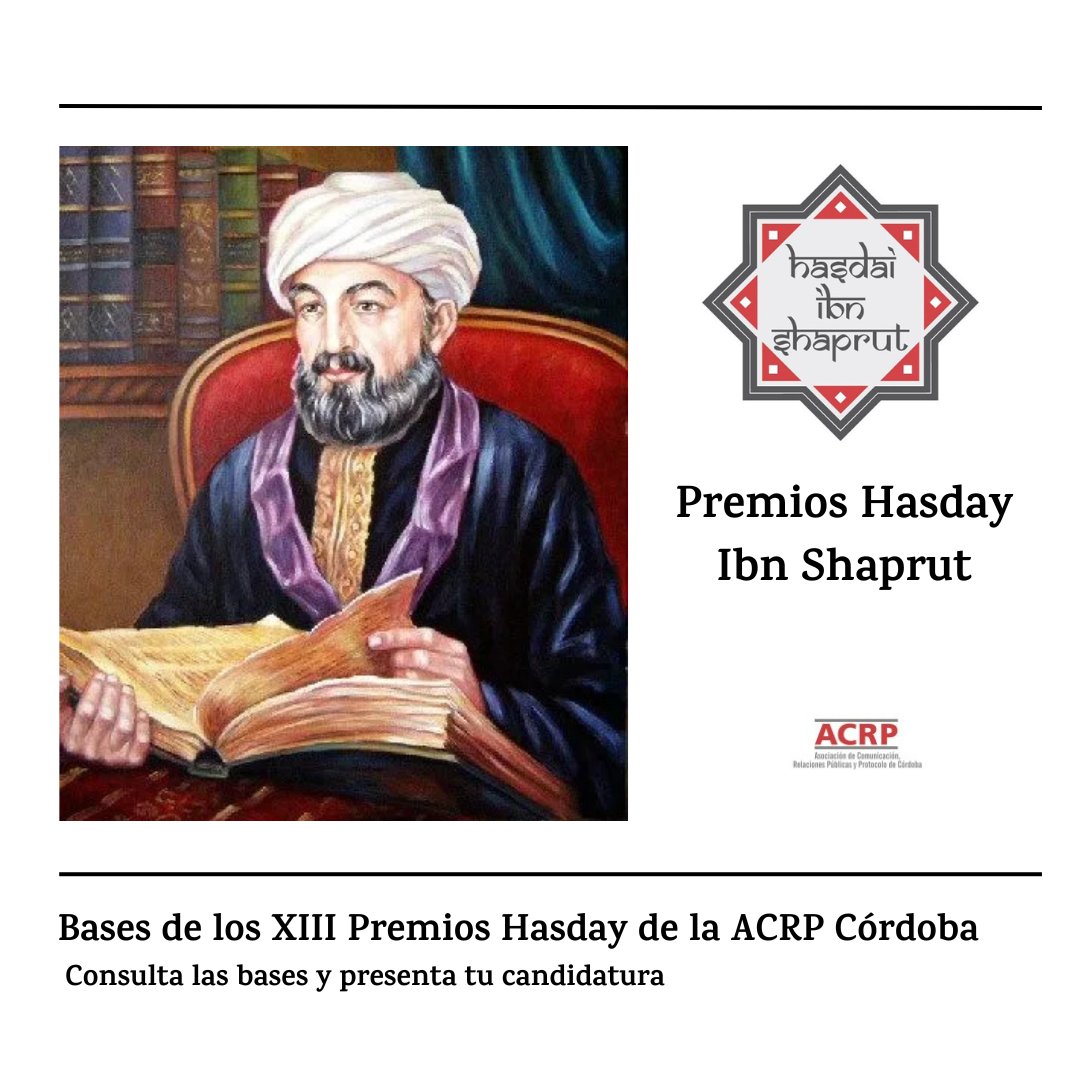 ¡Se abren las bases de XIII Premios Hasday de la #ACRPCORDOBA !

¿Eres profesional o entidad del mundo de la comunicación, RRPP, eventos o #protocolo?

¿Tienes 1 proyecto/trayectoria que merece ser reconocida en #cordobaesp ?

Consulta las bases y presenta tu candidatura👇