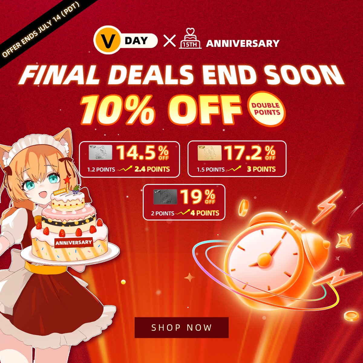 🔥 LAST CHANCE! 🔥
Celebrate #Vograce15Years with us!
🎉 1 LUCKY WINNER gets $100 OFF coupon!
✅ FOLLOW <a href="/VograceCharms/">Vograce</a> 
✅ LIKE + RT this tweet
✅ TAG 2 friends
⏰ ENDS 7/14 at 7 PM PDT!
vograce.com/collections/vo…