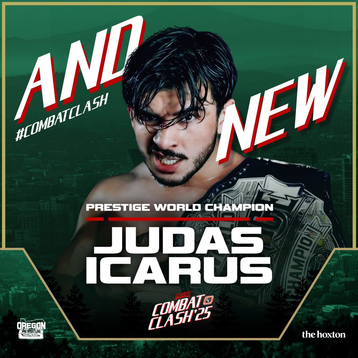 #AndNew!

Judas Icarus survives a brutal steel cage match &amp; walks out of #CombatClash as the NEW Prestige Wrestling World Champion!

Thank you for watching, what a night it’s been in Portland.