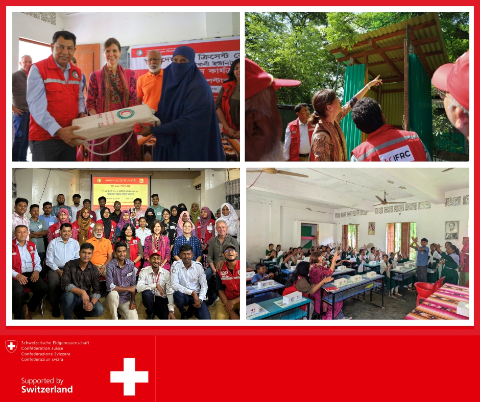 Embassy of Switzerland in Bangladesh (@swissambbd) on Twitter photo 🇨🇭stands with 🇧🇩 following the 2024 floods that impacted 14.6M people. Switzerland contributed CHF 2M to <a href="/ifrc/">IFRC</a> 's appeal, implemented by <a href="/BDRCS1/">Bangladesh Red Crescent Society (BDRCS)</a> . Our Deputy Head of Mission recently visited Lakshmipur & Noakhali, where cash-based assistance supports families & boosts local 🇨🇭stands with 🇧🇩 following the 2024 floods that impacted 14.6M people. Switzerland contributed CHF 2M to <a href="/ifrc/">IFRC</a> 's appeal, implemented by <a href="/BDRCS1/">Bangladesh Red Crescent Society (BDRCS)</a> . Our Deputy Head of Mission recently visited Lakshmipur & Noakhali, where cash-based assistance supports families & boosts local