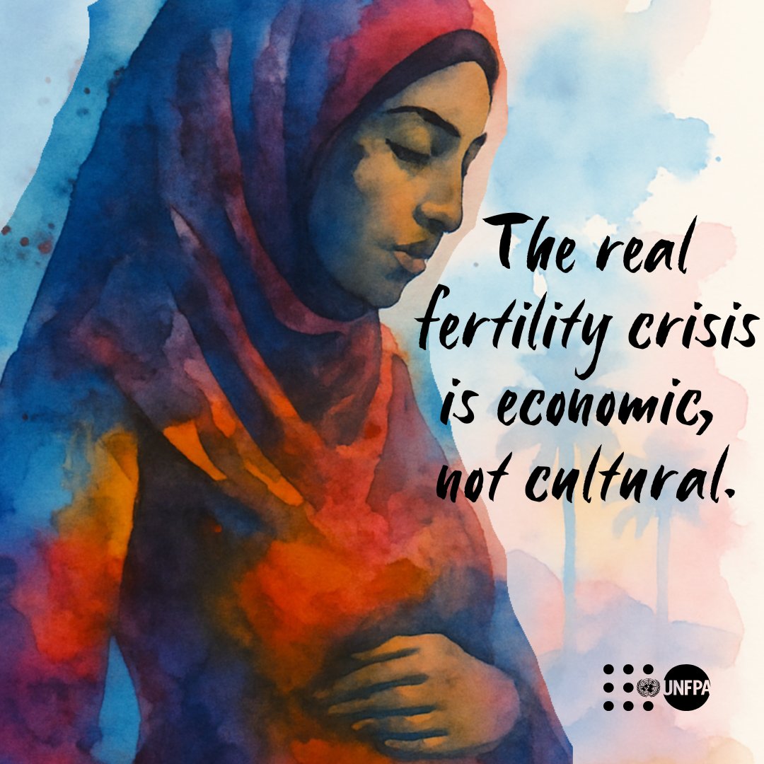 UNFPAPalestine's tweet image. Housing. Jobs. Healthcare.
For many in the Arab region, these basic needs are out of reach — and so is the dream of parenthood.
#TheRealFertilityCrisis is economic, not cultural.
Read the full report: unf.pa/44z1Y0A
#TheRealFertilityCrisis