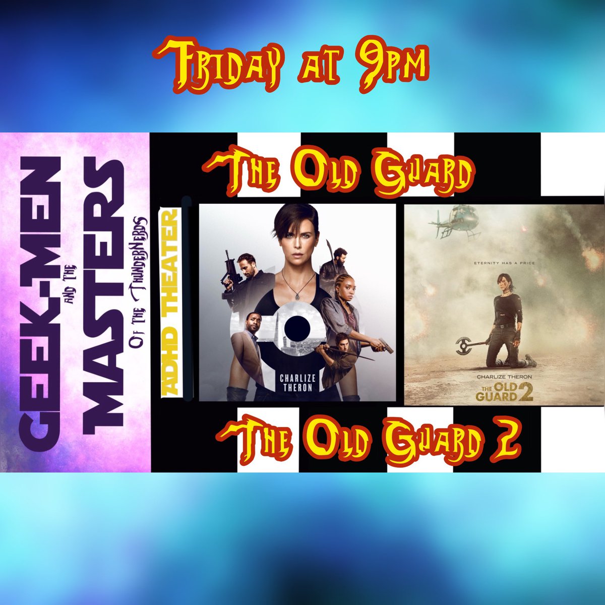 ThunderNerdsPod's tweet image. This week on Geek-men

Monday Guest @FigureFightClub 
Tuesday Guest @DeeceComedy 
Friday movies: The Old Guard 1 &amp;amp; 2

#geekmenandtheMastersoftheThunderNerds  #thundernerdshoo #adhdtheater #itsfrickinfigures #whatsinthebox #geekmeninterview #thejoyofdrawing  @adrianamarieart