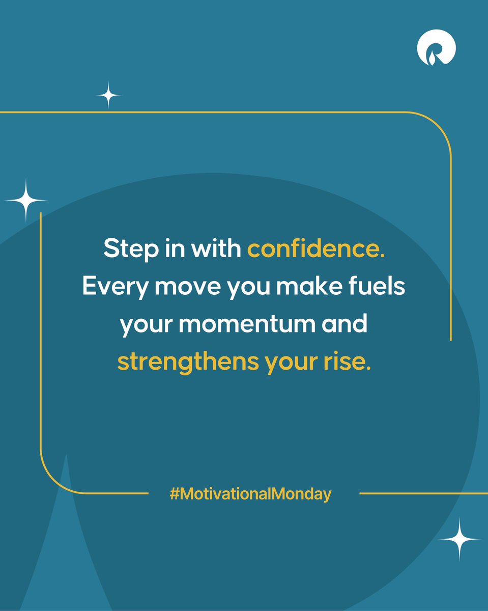 Own your space from the very first step.
 
Every choice you make sharpens your direction and adds weight to your rise. Keep moving with intent because you're not just going forward, you're building upward.
 
#MotivationalMonday #RIL #Reliance #RILWayofLife #RiseWithReliance