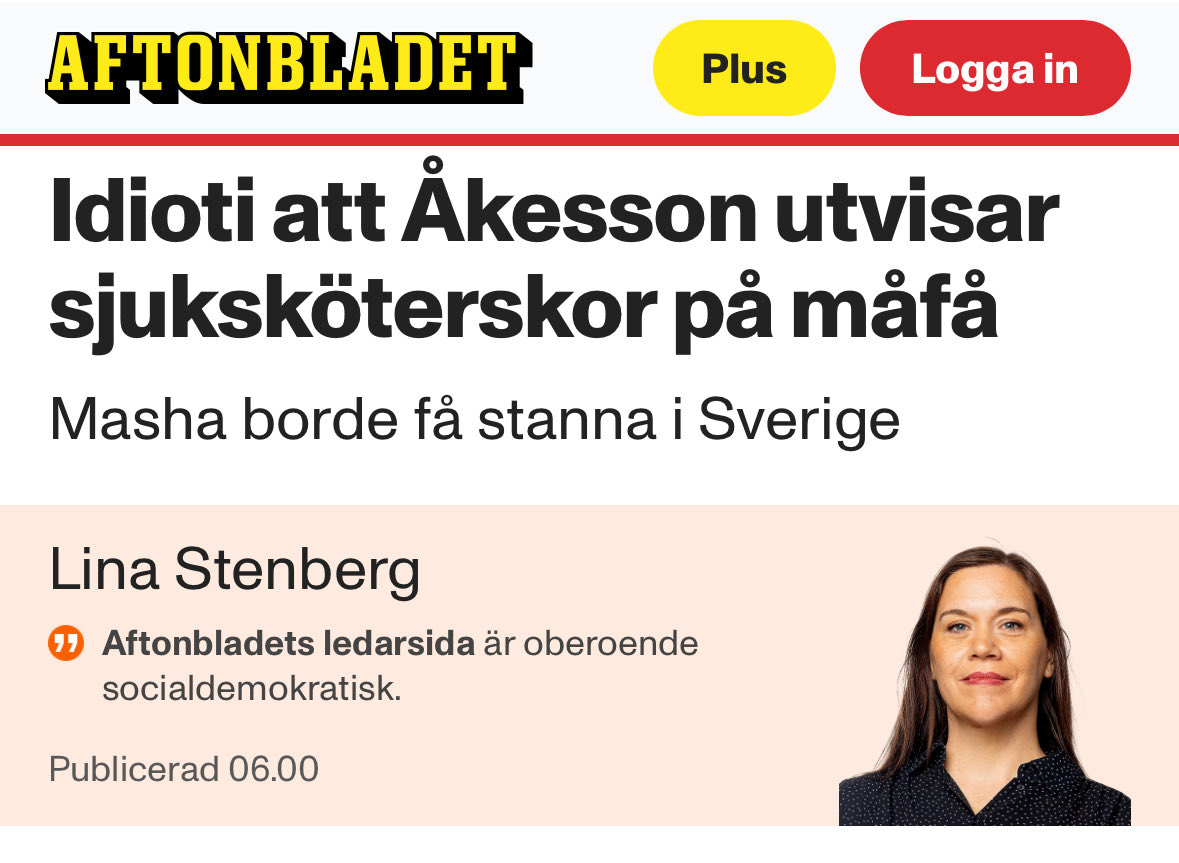 AsplingLudvig's tweet image. Genomsnittsingångslönen för sjuksköterskor ligger alltså på eller över lönetröskeln för arbetskraftsinvandring. Problemet enligt AB är att företag inte längre kan utsätta välfärdsarbetare för lönedumpning. Arbetarrörelsen är officiellt totalt vilse.