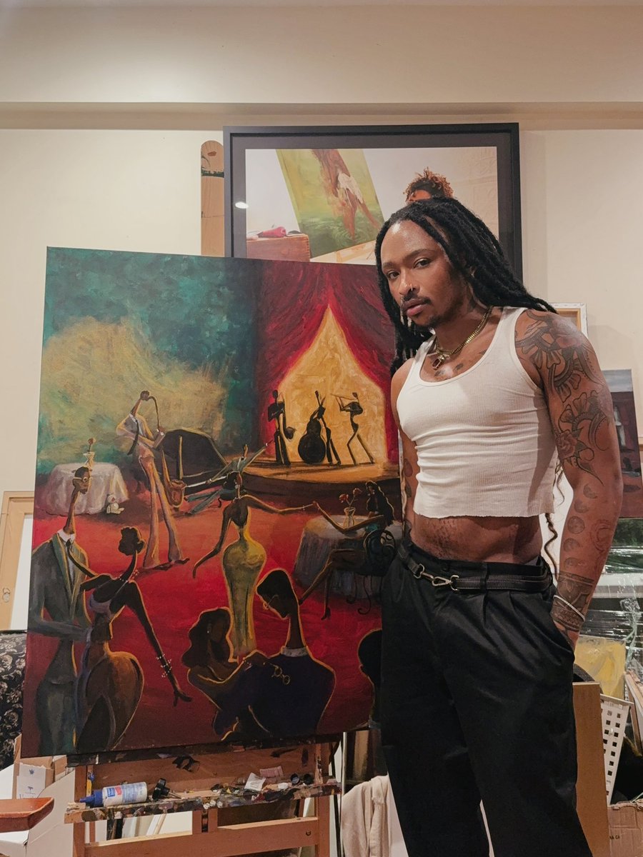 DaquaneCherry's tweet image. New art titled
“GROWN FOLKS NIGHT”
A commissioned piece for a Black Owned Eye Doctor office