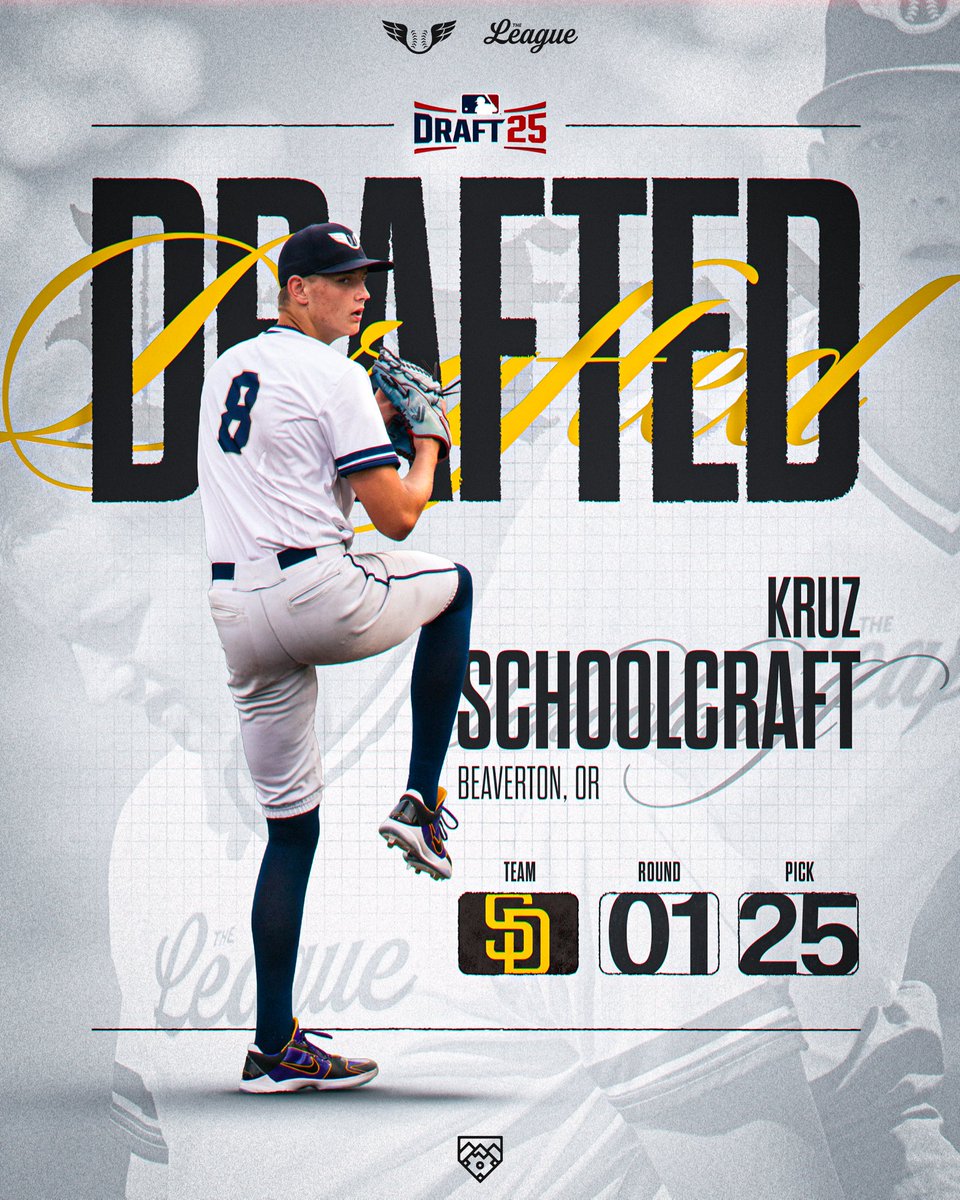 NW Summer League (@nwsummerleague) on Twitter photo Congratulations to <a href="/KruzSchoolcraft/">Kruz Schoolcraft</a> for being selected by the San Diego Padres in the 2025 MLB Draft ๐ย #NOLEAGUELIKEIT Congratulations to <a href="/KruzSchoolcraft/">Kruz Schoolcraft</a> for being selected by the San Diego Padres in the 2025 MLB Draft ๐ย #NOLEAGUELIKEIT