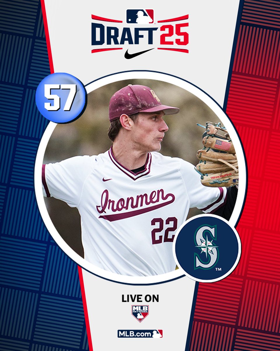 MLB Draft (@mlbdraft) on Twitter photo With the 57th pick in the 2025 Draft, the <a href="/Mariners/">Seattle Mariners</a> select Don Bosco Prep (NJ) shortstop Nick Becker, No. 51 on the Top 250 Draft Prospects list.
Watch LIVE: atmlb.com/40jjQvg With the 57th pick in the 2025 Draft, the <a href="/Mariners/">Seattle Mariners</a> select Don Bosco Prep (NJ) shortstop Nick Becker, No. 51 on the Top 250 Draft Prospects list.
Watch LIVE: atmlb.com/40jjQvg