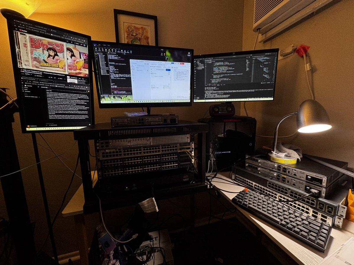 thedatabunny's tweet image. The best looking network engineering lab setup I’ve put together so far!