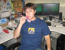 newgroundspics's tweet image. Tom Modeling the NG Logo Blue Shirt (2007)
