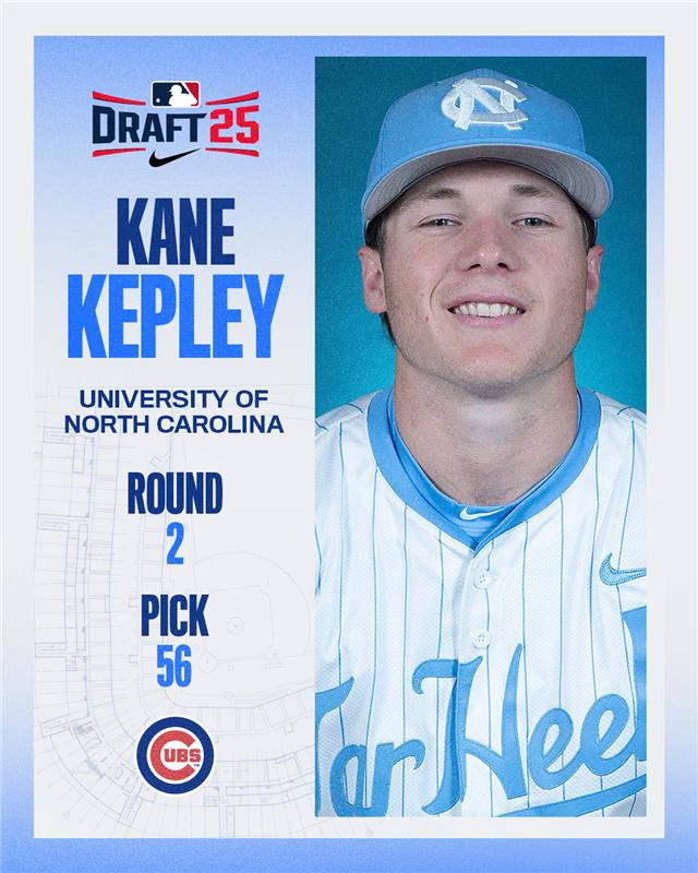 The #Cubs tonight selected OF Kane Kepley of <a href="/DiamondHeels/">Carolina Baseball</a> with the 56th overall pick in the 2025 #MLBDraft.