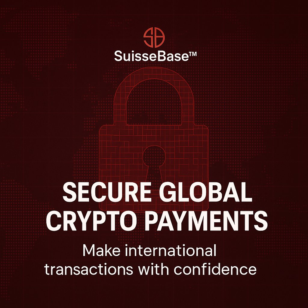 Secure Global Crypto Payments with confidence! 🔒🌍💼 Start moving money without moving trust. 🌐 suissebase.ch #SuisseBase #CryptoSecurity #GlobalPayments #SecureTransactions #SwissFinances #CyberSecure #BlockchainTrust #CryptoMadeEasy #CryptoBanking