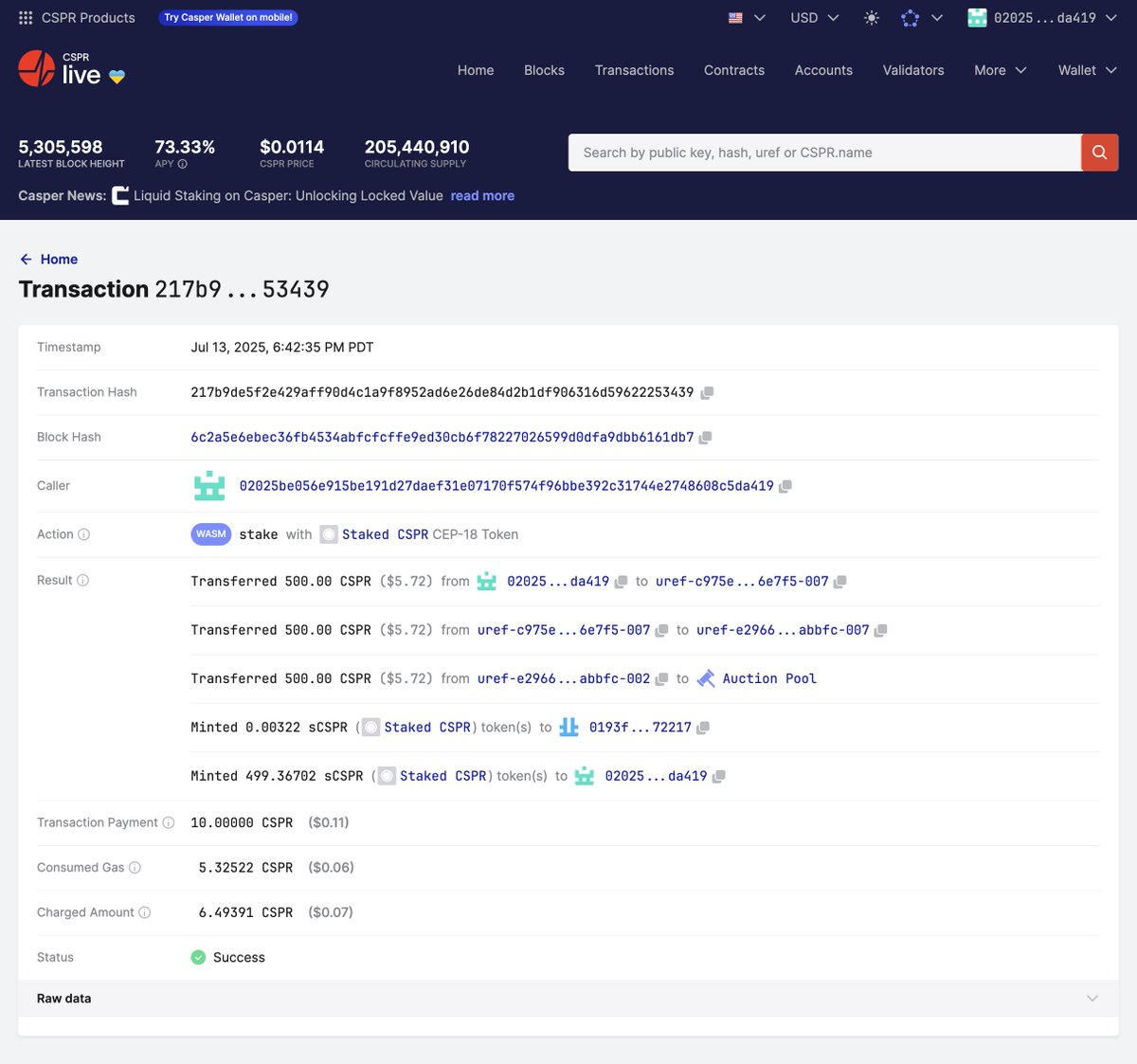 Playing with Liquid Staking on Testnet

$CSPR